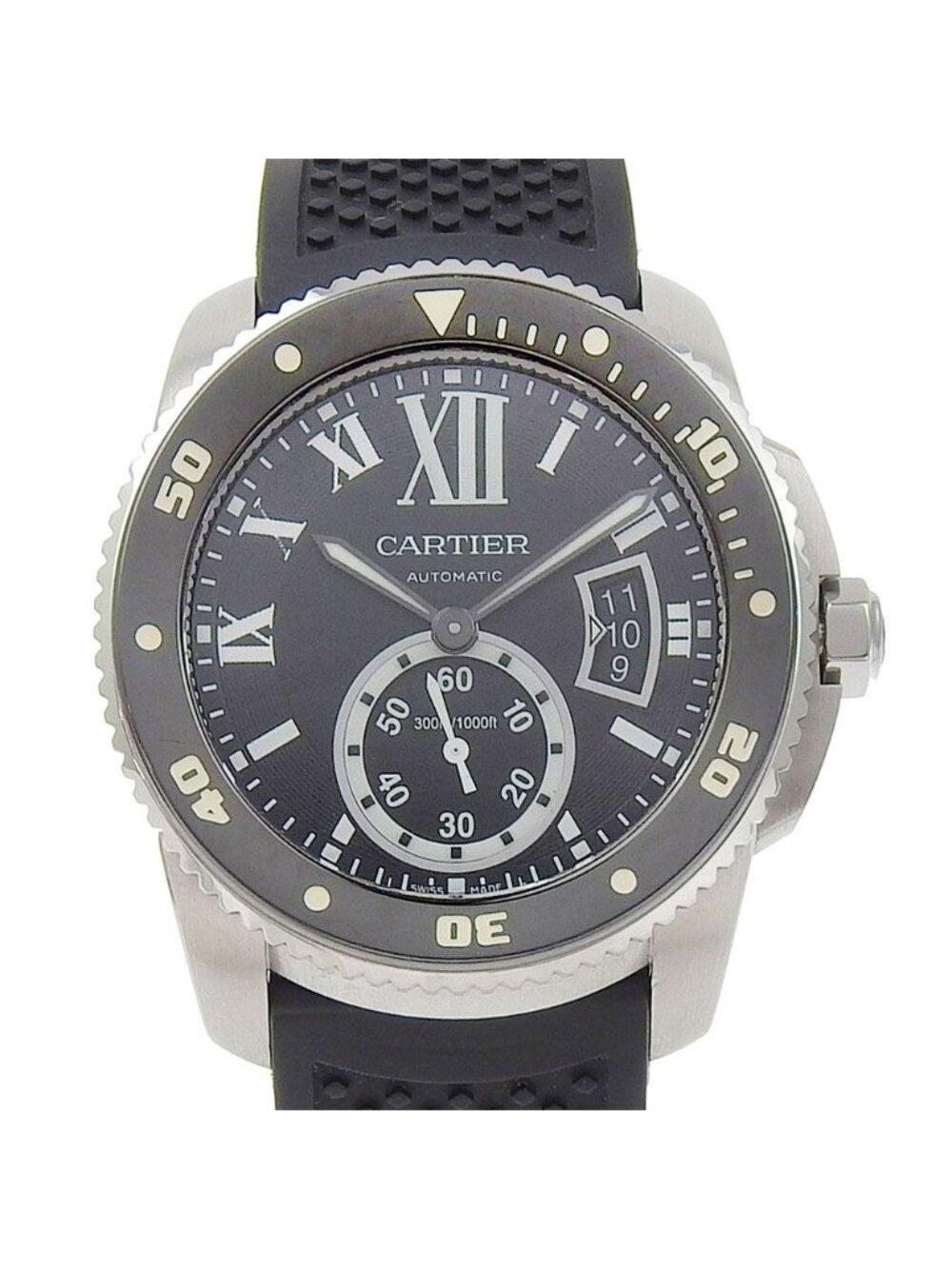 Cartier Calibur Diver Stainless Steel Rubber Watch